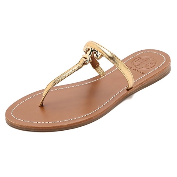 Tory Burch Shoes - Tory Burch T Logo Thong Sandal Gold 9 NWT